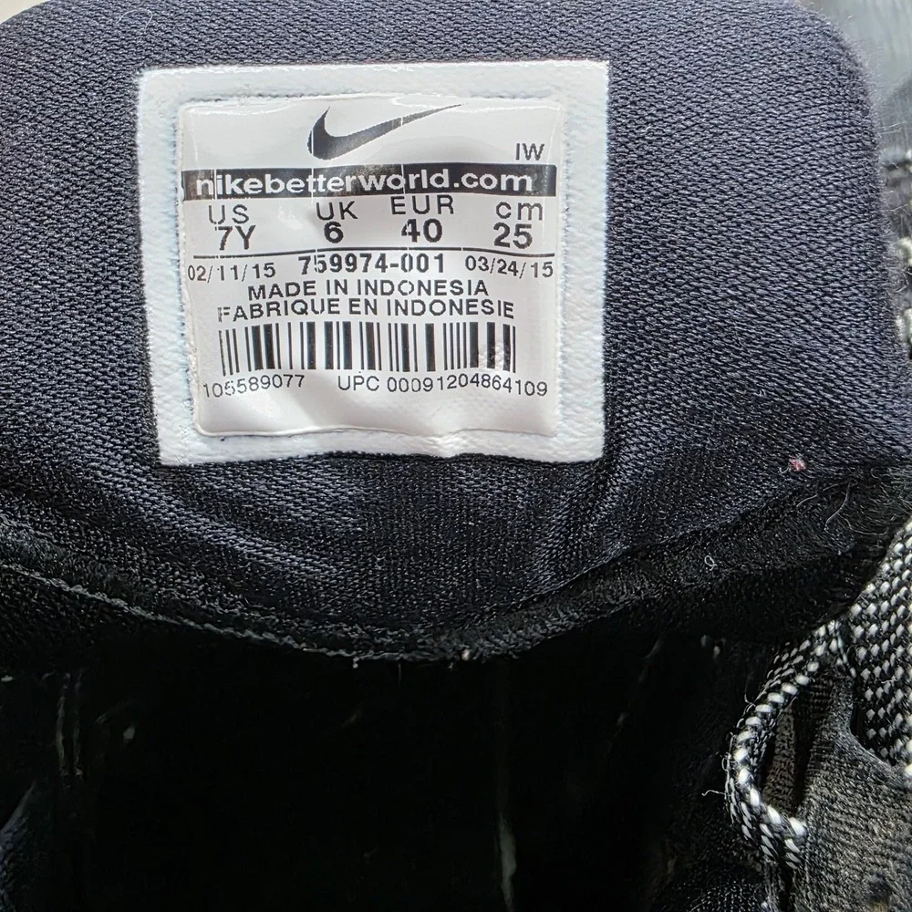 Nike Hyperdunk 2015 Basketball Shoes Sneakers Size 7Y Black Silver‎ Mens